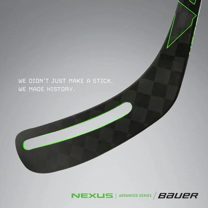 Bauer Nexus ADV hockey stick blade with green accents and marketing tagline, TheHockeyShop.com