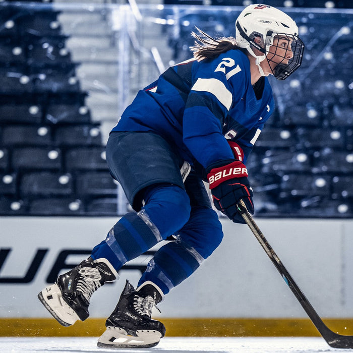 Hilary Knight skating in Bauer Shadow skates