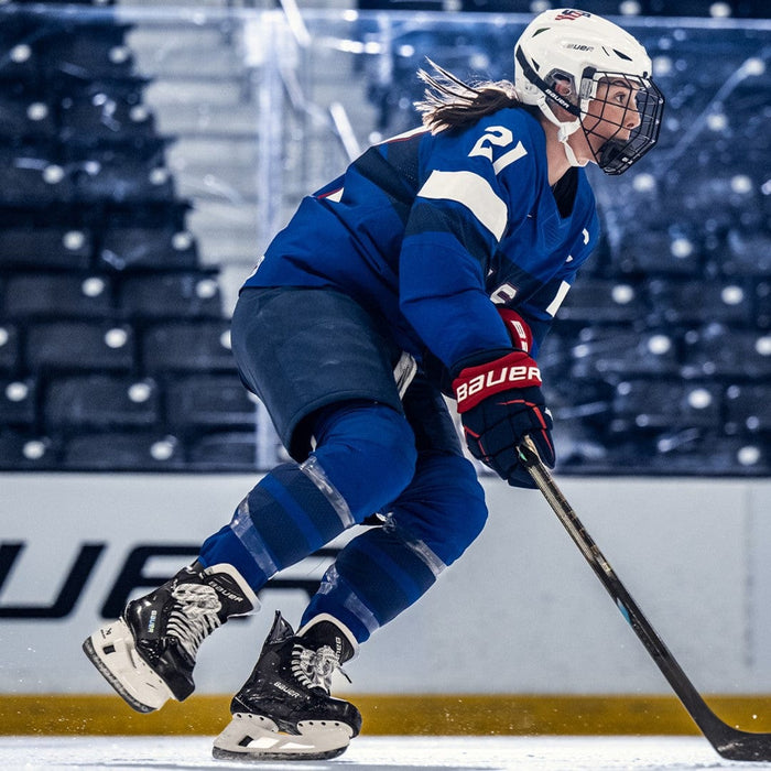 Hilary Knight skating in Bauer Shadow skates