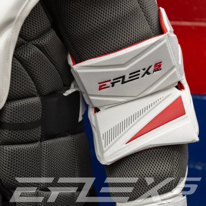 CCM EFlex 5 Pro goalie chest protector padding close-up at The Hockey Shop