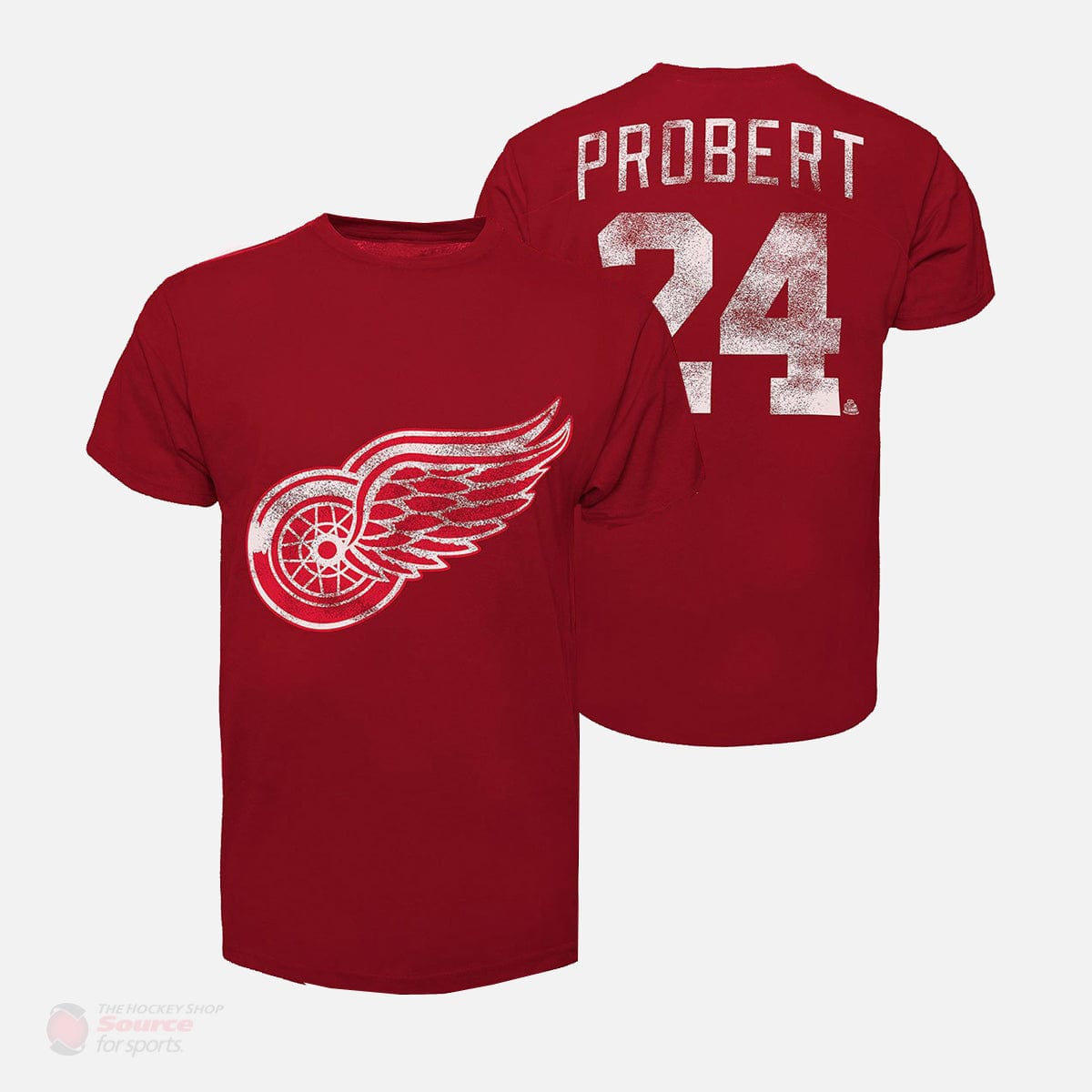Bob Probert Detroit Red Wings Men's Navy Name and Number Banner