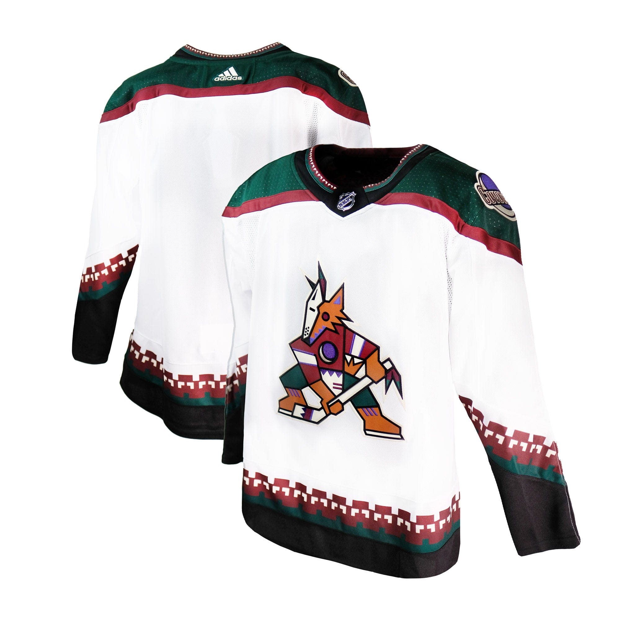 Arizona Coyotes 42 = XXSmall White Kachina Adidas Hockey Jersey Away Prime  Green