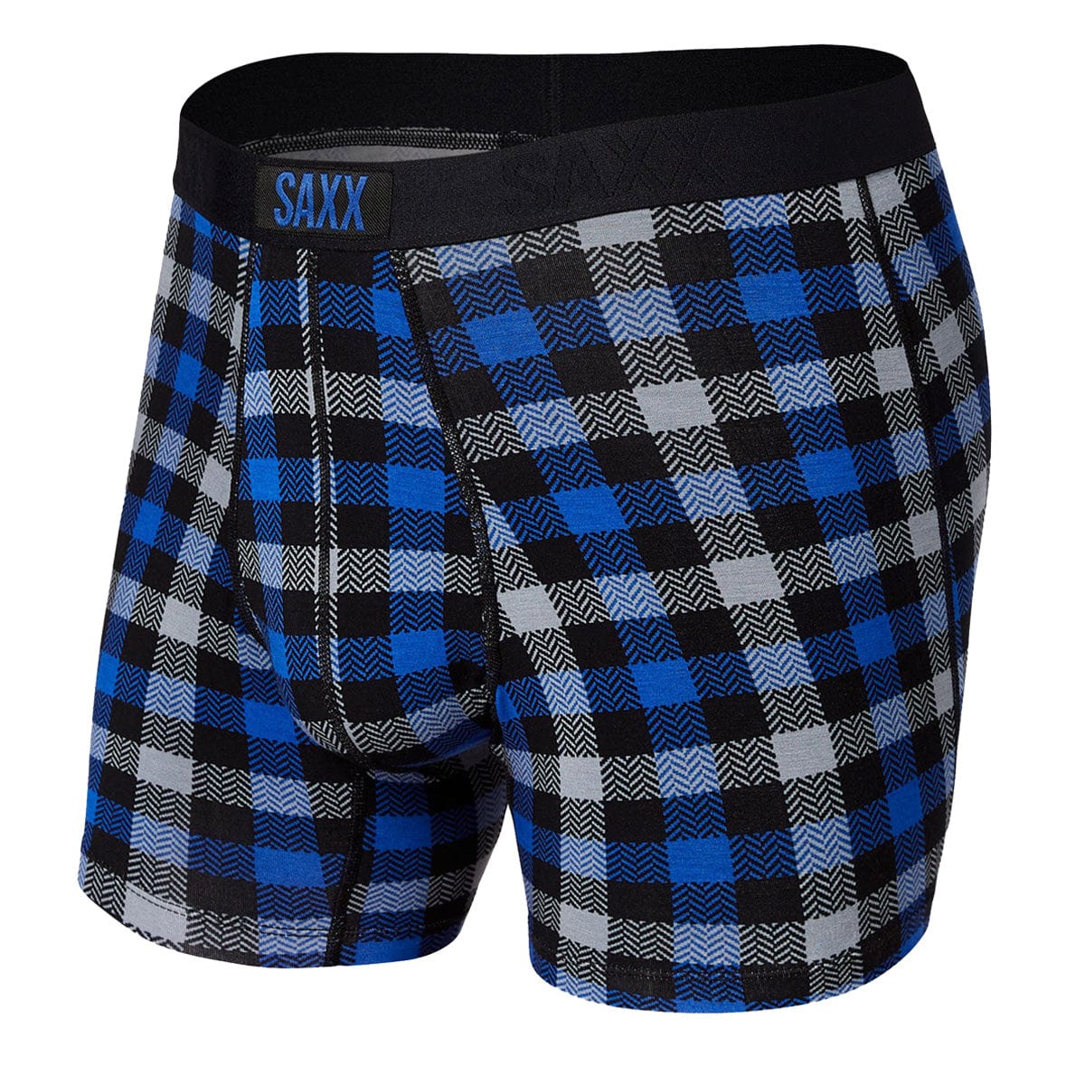 Saxx Vibe Boxers - Blue Flannel Check