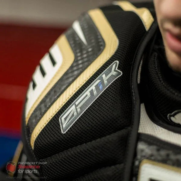 Brian's Optik hockey goalie chest protector close-up at The Hockey Shop
