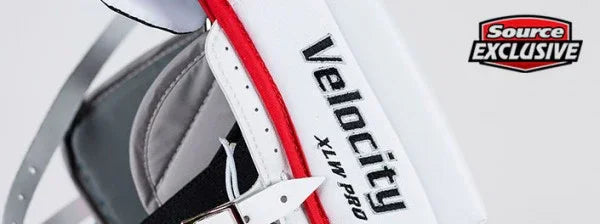 Vaughn Velocity XLW Pro goalie pad close-up, Source Exclusive, at TheHockeyShop.com