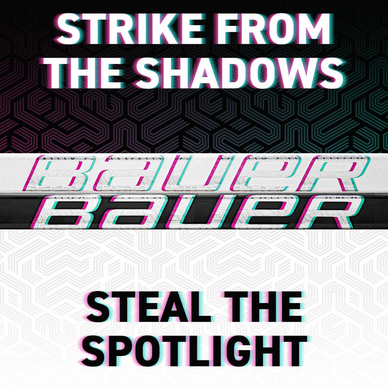 Bauer PROTO2 graphic with text: STRIKE FROM THE SHADOWS / STEAL THE SPOTLIGHT
