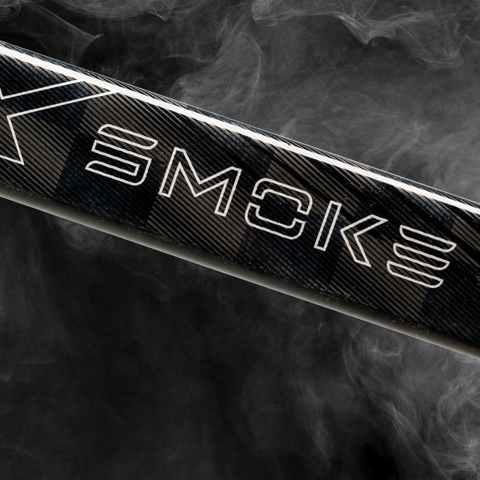 Close-up of the Project X Smoke logo on the stick
