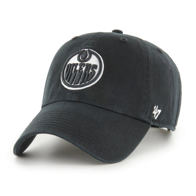 47 Brand NHL Clean Up Black / White Adjustable Hat -  Edmonton Oilers - TheHockeyShop.com