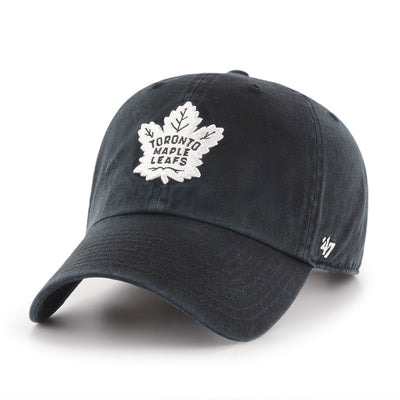 47 Brand NHL Clean Up Black / White Adjustable Hat - Toronto Maple Leafs - TheHockeyShop.com