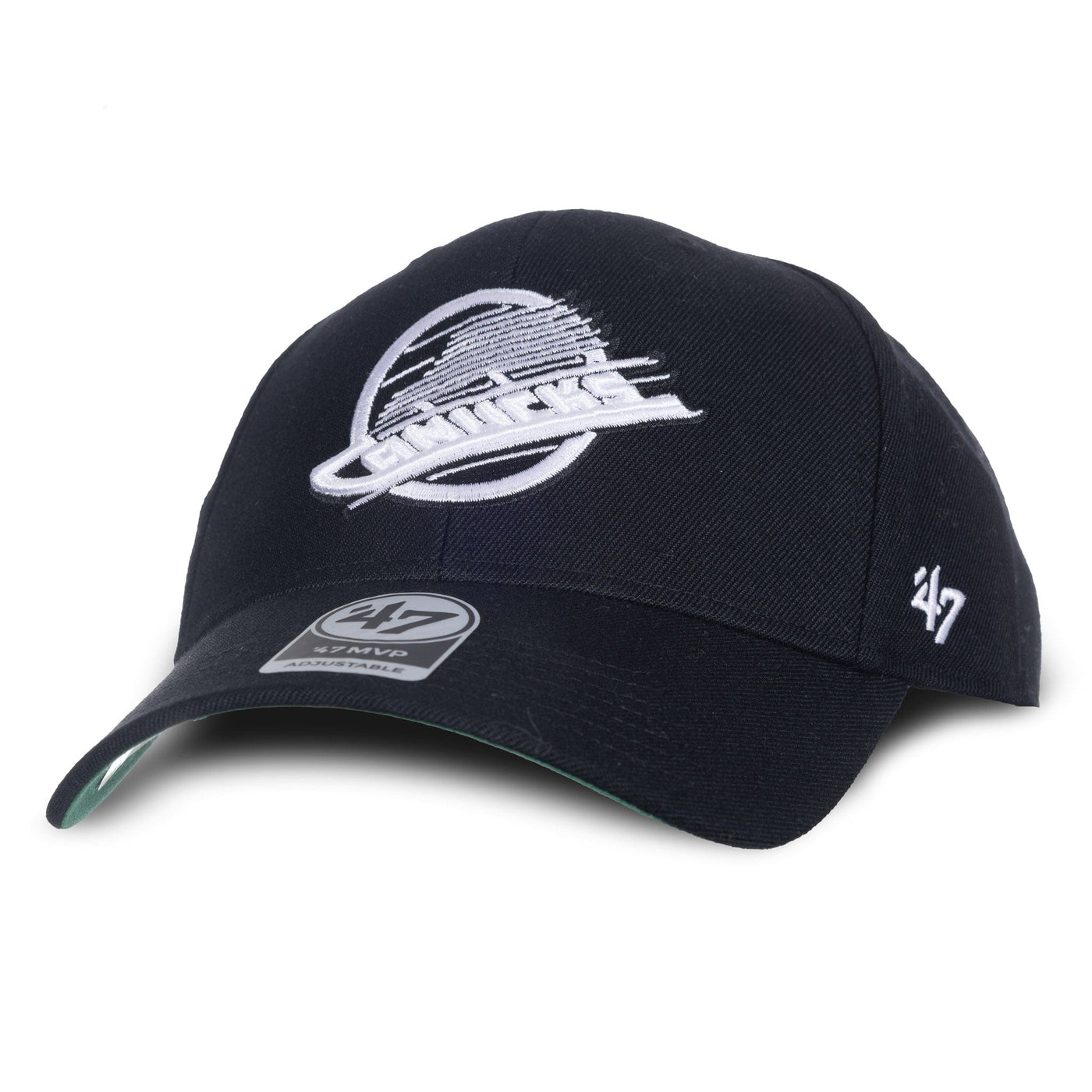 47 Brand NHL MVP Sure Shot Black / White Adjustable Hat - Vancouver Canucks Third - TheHockeyShop.com