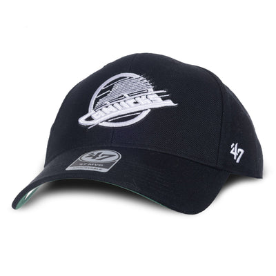 47 Brand NHL MVP Sure Shot Black / White Adjustable Hat - Vancouver Canucks Third - TheHockeyShop.com