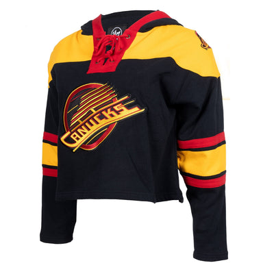 47 Brand NHL Lacer Cropped Superior Fleece Womens Hoody - Vancouver Canucks Third Skate - TheHockeyShop.com