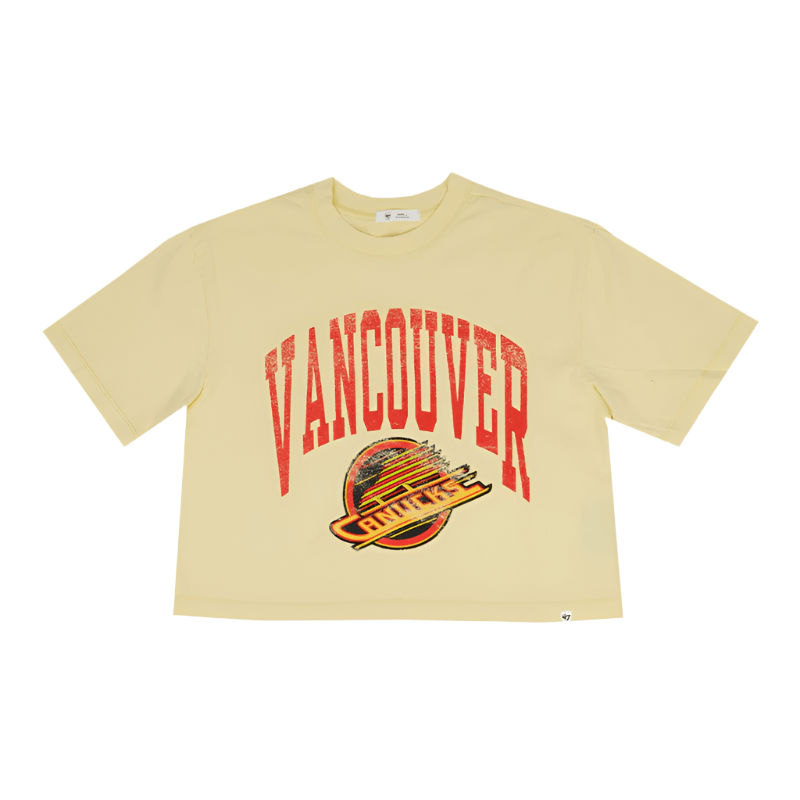 47 Brand NHL Women's Shale Montauk Crop Shirt - Vancouver Canucks Third Skate - TheHockeyShop.com