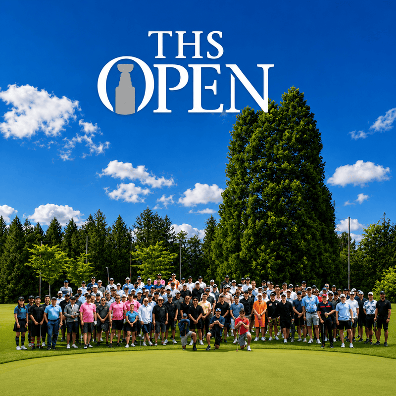 THS Open 2025 golf tournament group photo at Redwoods Golf Course