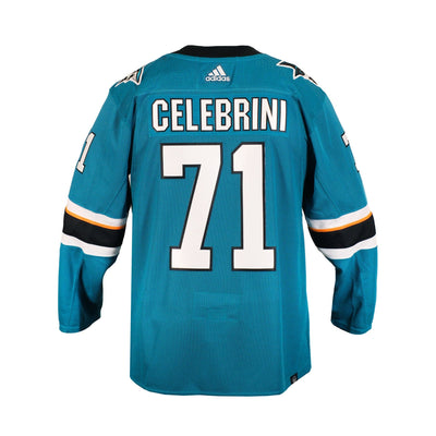 Adidas PrimeGreen Senior Jersey - San Jose Sharks Home - Macklin Celebrini - TheHockeyShop.com