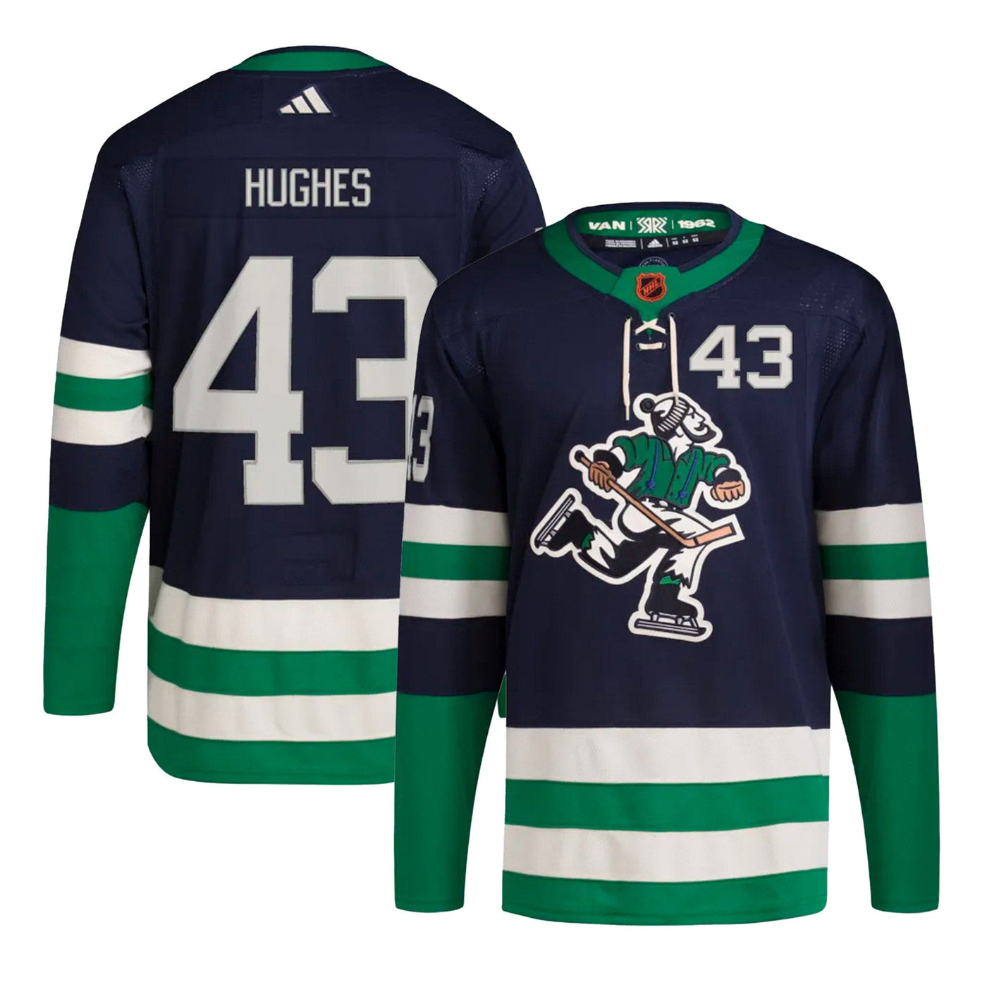 Quinn Hughes Vancouver Canucks Adidas Primegreen Authentic NHL Hockey Jersey - Home / XL/54