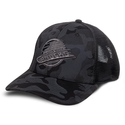 American Needle NHL Vintage Camo Trucker Tonal - Vancouver Canucks Retro Skate - TheHockeyShop.com