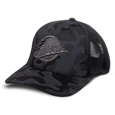 American Needle NHL Vintage Camo Trucker Tonal - Vancouver Canucks Skate - TheHockeyShop.com