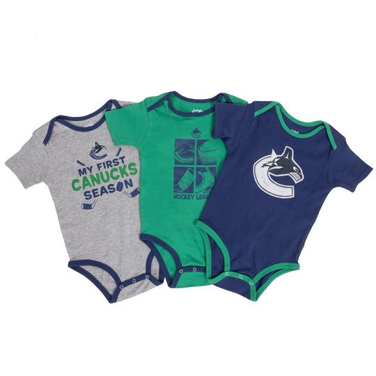 Outer Stuff NHL Legend Short Sleeve Creeper Set - Vancouver Canucks 24M / Baby - The Hockey Shop