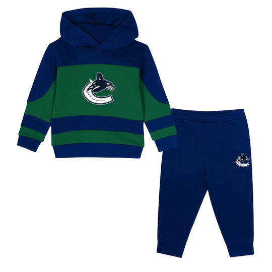 Outer Stuff NHL Puck Hero Infant Fleece Set - Vancouver Canucks 12M / Green/Blue - The Hockey Shop