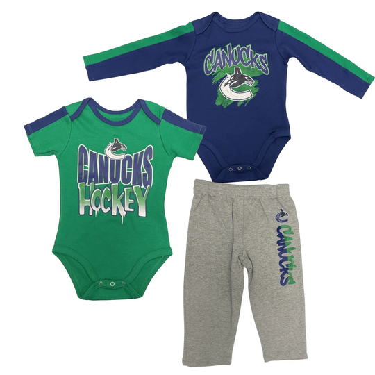 Outer Stuff NHL Wild Card Longsleeve Creeper Baby Set - Vancouver Canucks 0-3M - The Hockey Shop