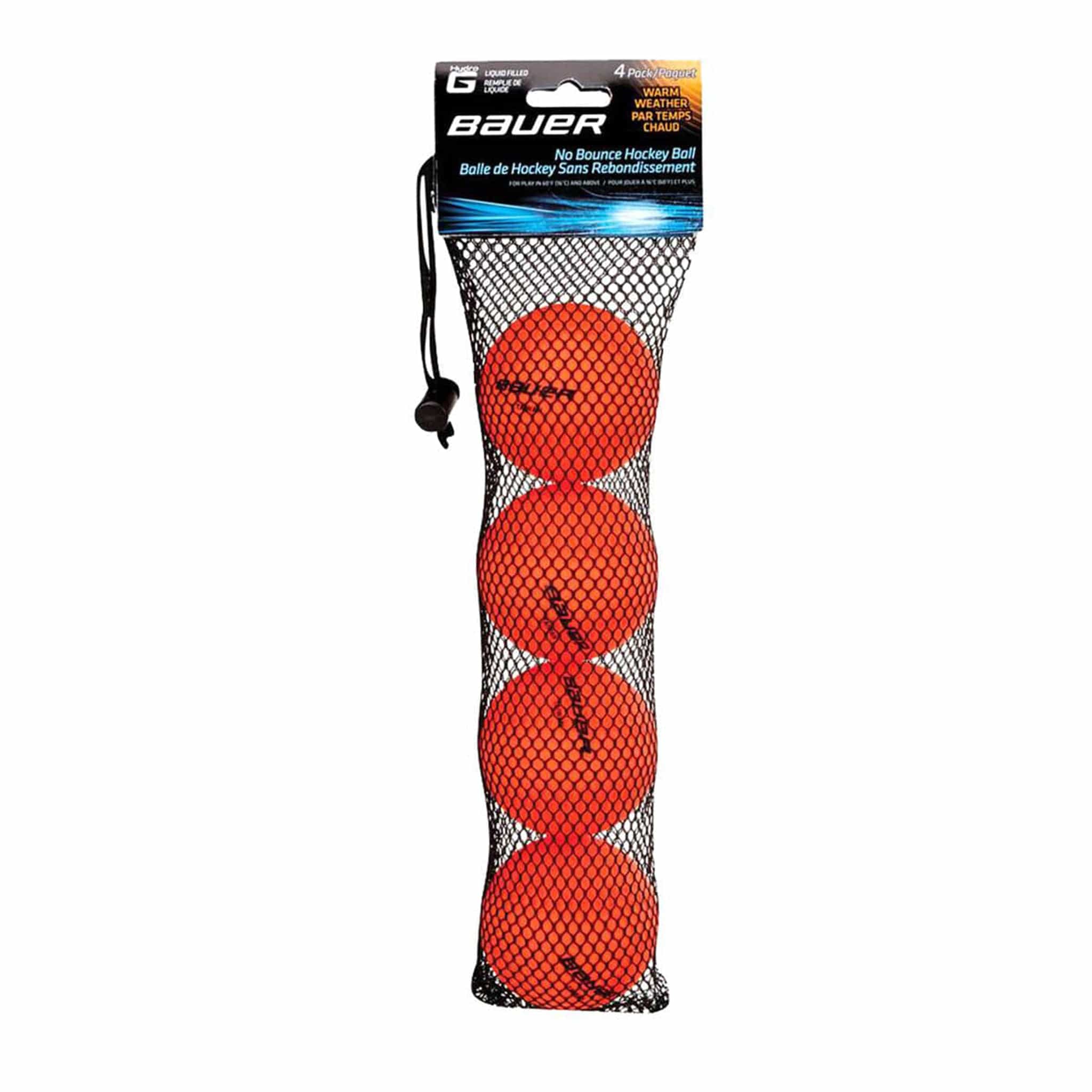 Bauer No Bounce Hockey Ball Warm Orange (4Pack)