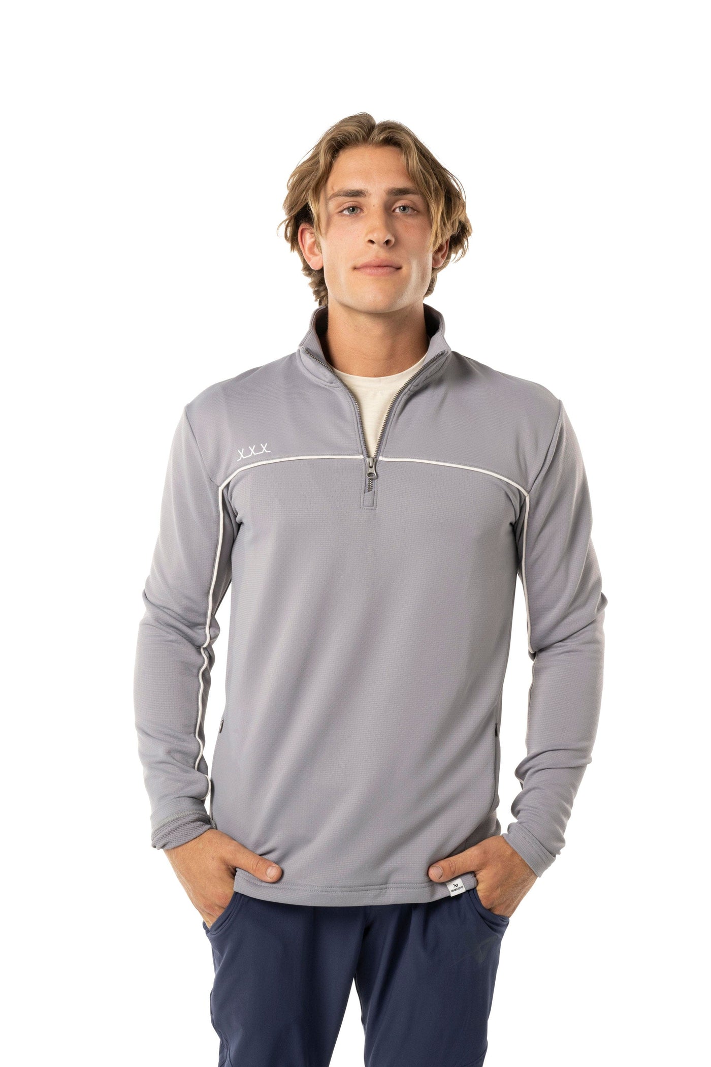 Bauer FLC 1/2 Zip Mens Hoody - Grey - The Hockey Shop Source For Sports