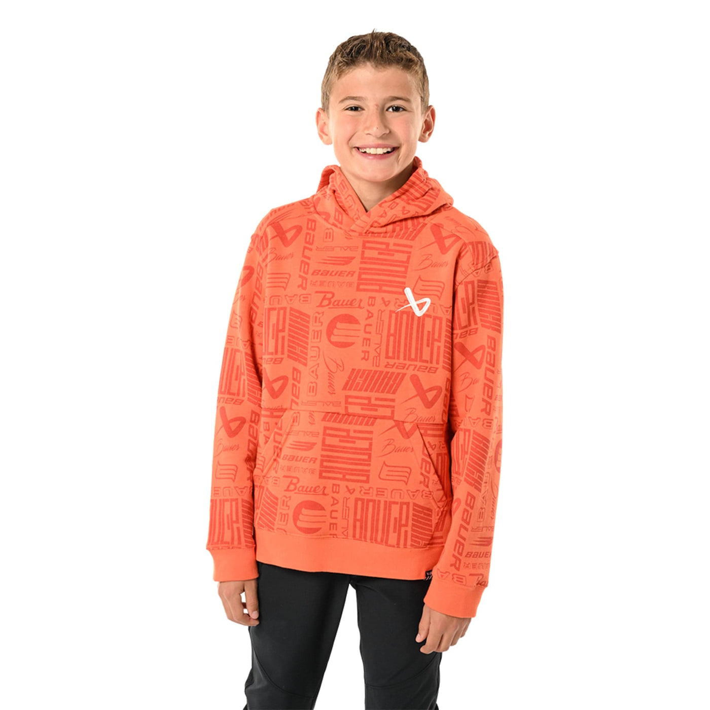Bauer Logo Repeat Youth Hoody - Orange - The Hockey Shop Source For Sports
