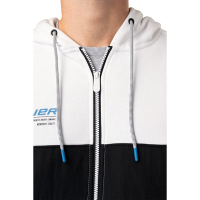 Bauer Textured FullZip Hoodie - White - TheHockeyShop.com