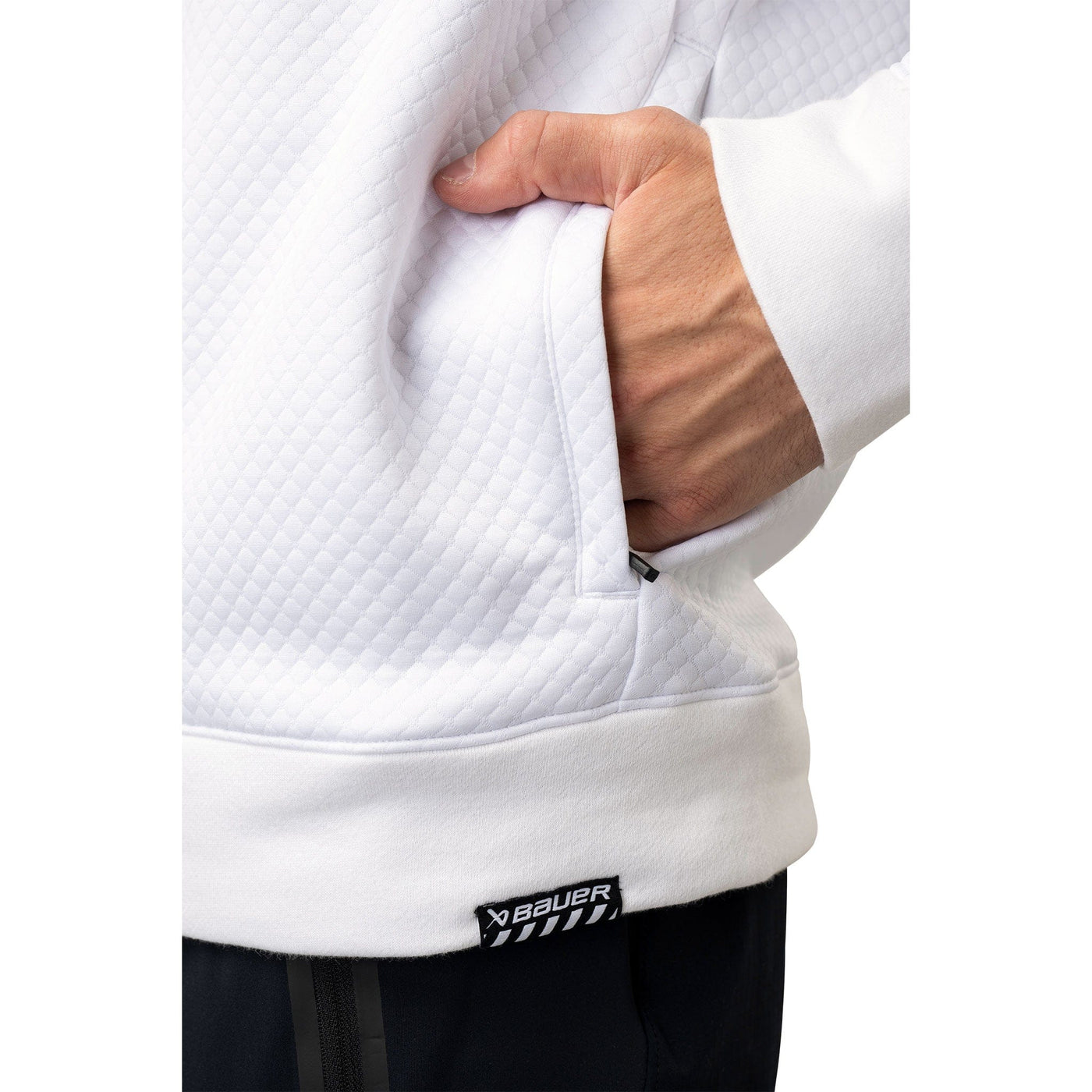 Bauer Textured FullZip Hoodie - White - TheHockeyShop.com
