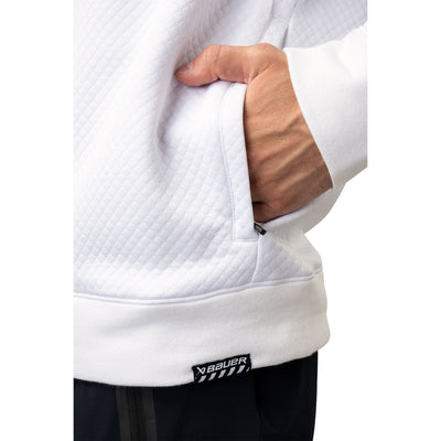 Bauer Textured FullZip Hoodie - White - TheHockeyShop.com