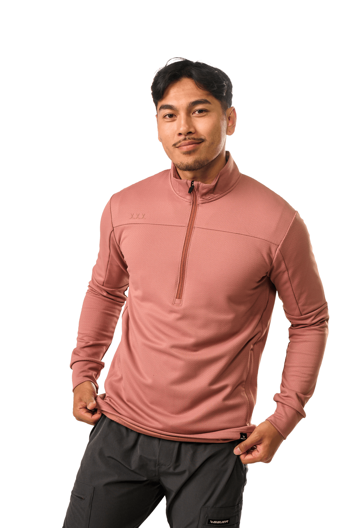 Bauer FLC 1/4 Zip Mens Hoody - Clay - TheHockeyShop.com