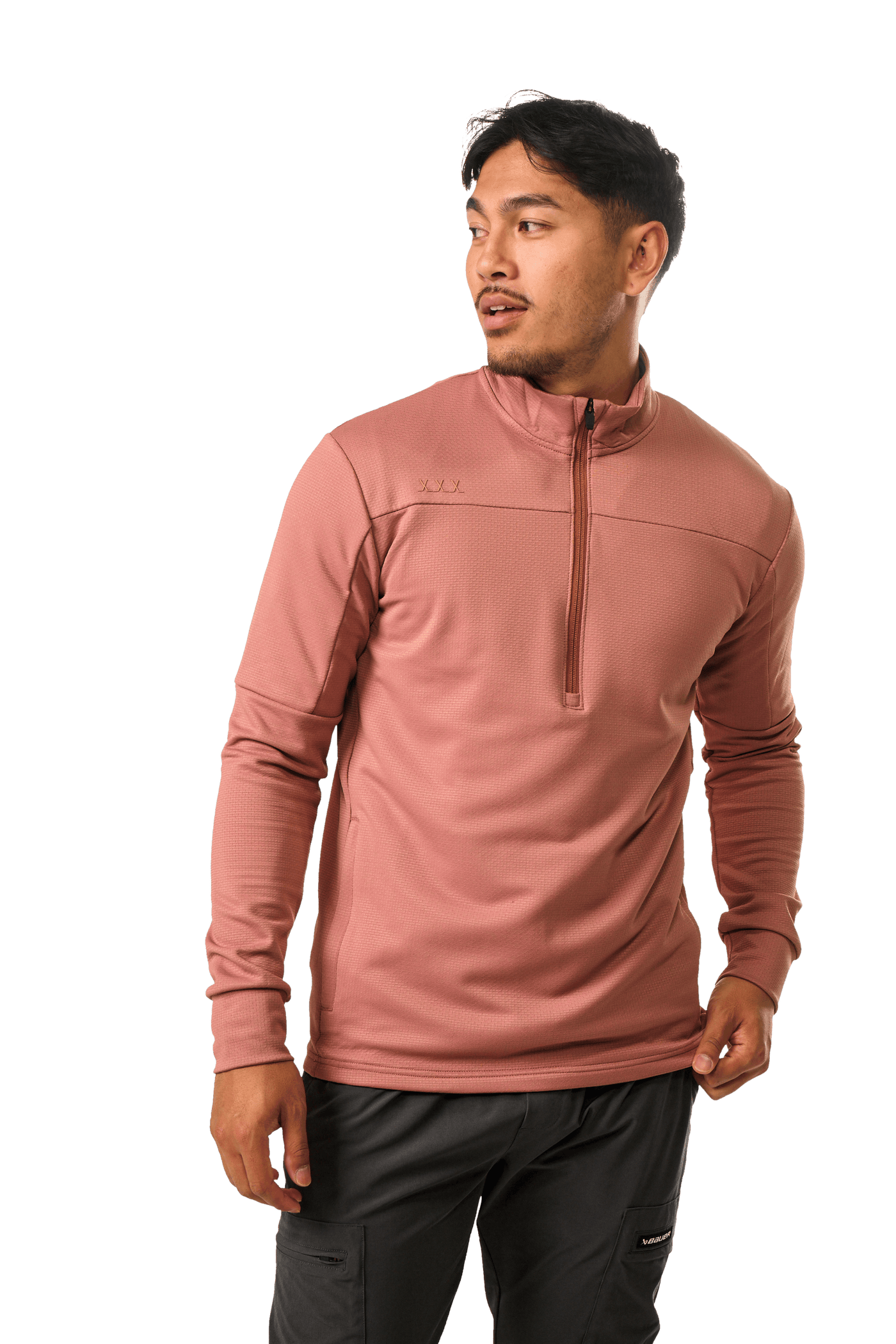 Bauer FLC 1/4 Zip Mens Hoody - Clay - TheHockeyShop.com