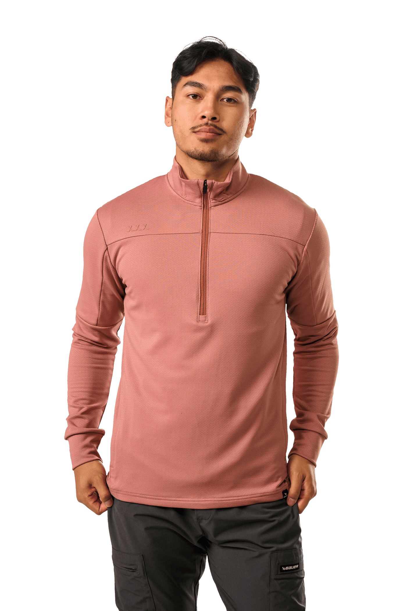 Bauer FLC 1/4 Zip Mens Hoody - Clay - TheHockeyShop.com