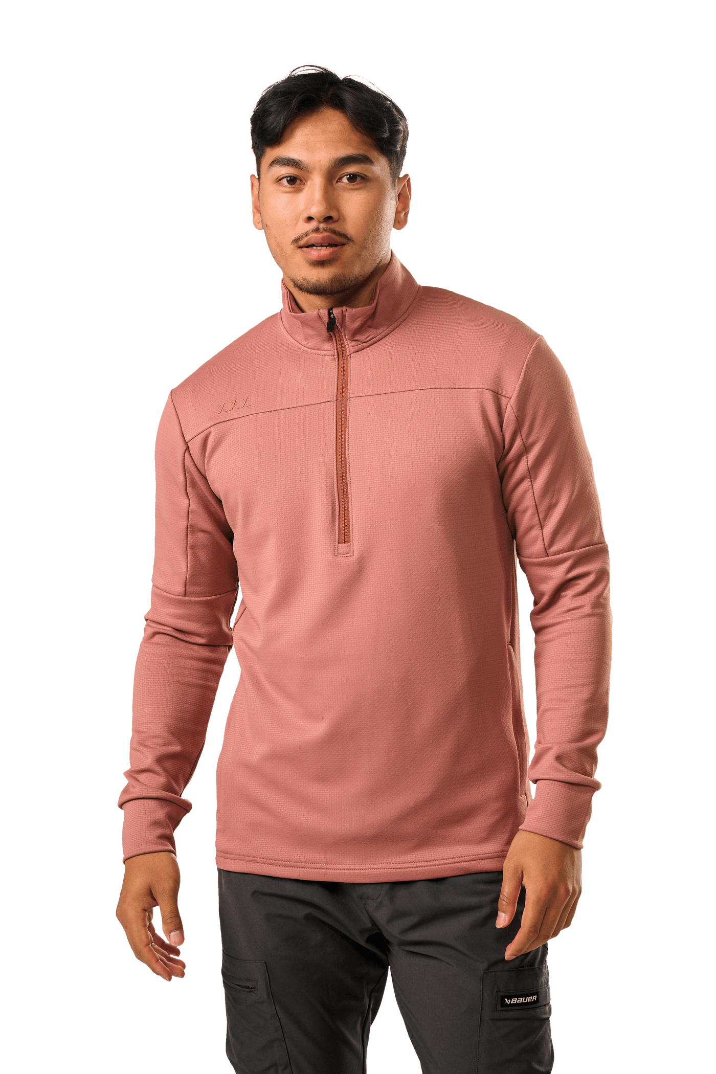 Bauer FLC 1/4 Zip Mens Hoody - Clay - TheHockeyShop.com