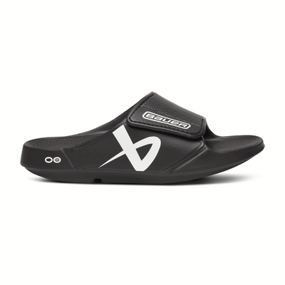 Bauer OOFOS Sport Flex Slide Sandals - Black - TheHockeyShop.com