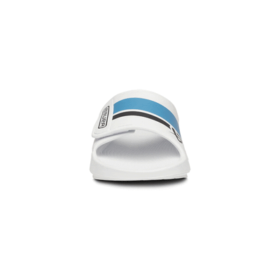 Bauer OOFOS Sport Flex Slide Sandals - White / Blue - TheHockeyShop.com