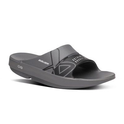 Bauer OOFOS Sport Slide Sandals - Grey - TheHockeyShop.com