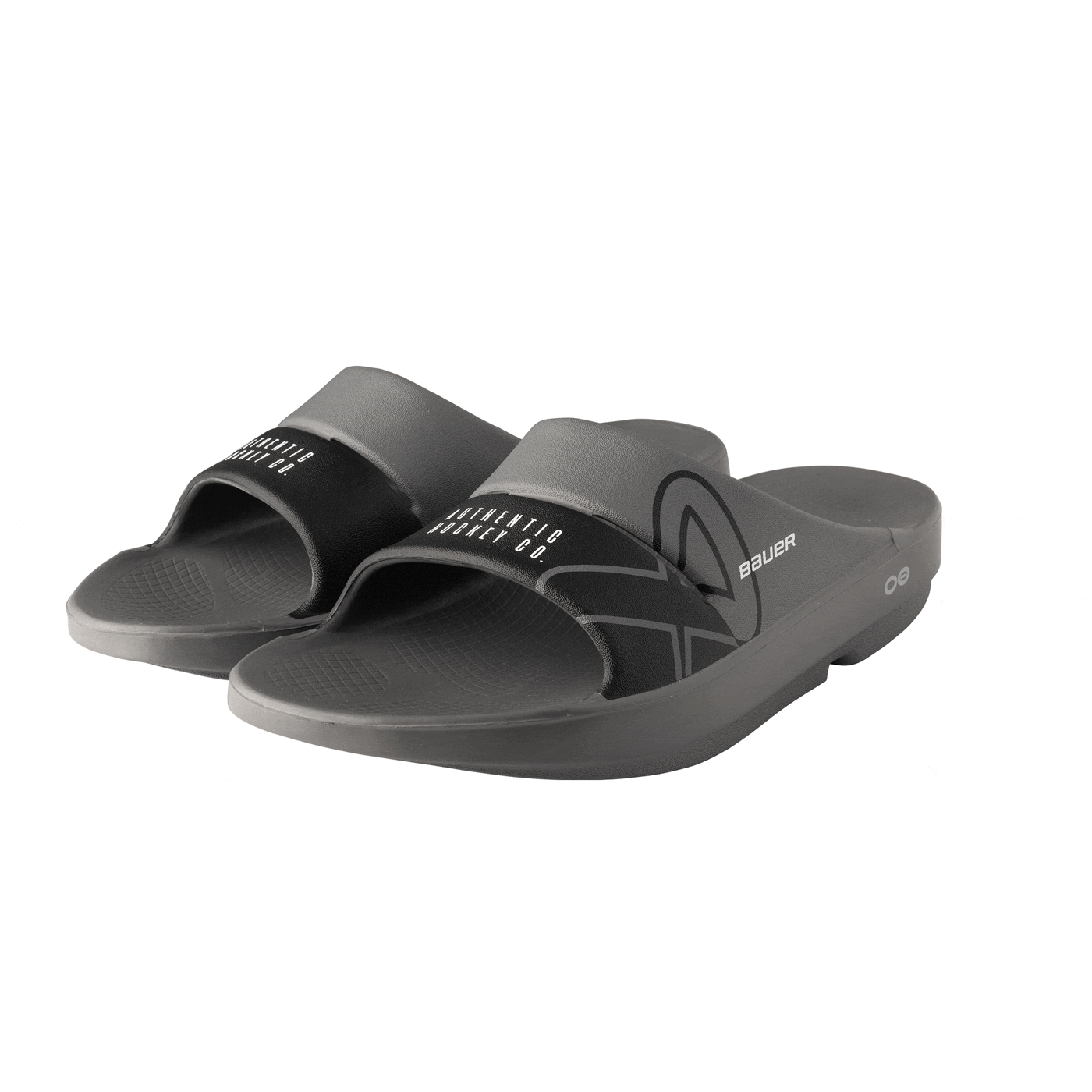 Bauer OOFOS Sport Slide Sandals - Grey - TheHockeyShop.com