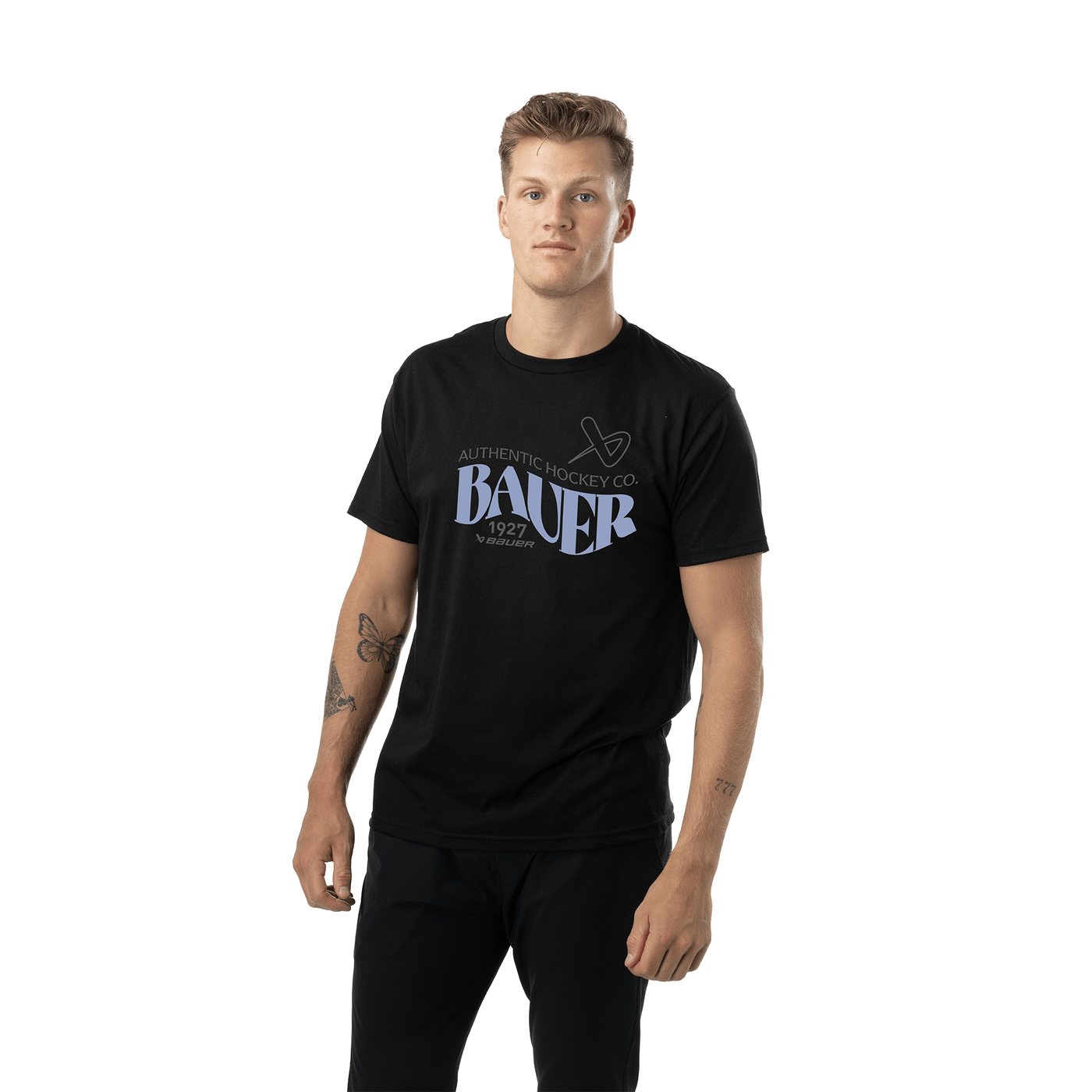 Bauer 1927 Graphic Mens Shortsleeve Shirt - Black - TheHockeyShop.com