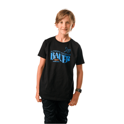 Bauer 1927 Graphic Youth Shortsleeve Shirt - Black - TheHockeyShop.com
