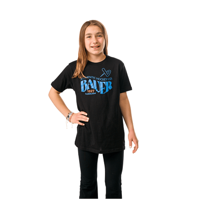 Bauer 1927 Graphic Youth Shortsleeve Shirt - Black - TheHockeyShop.com