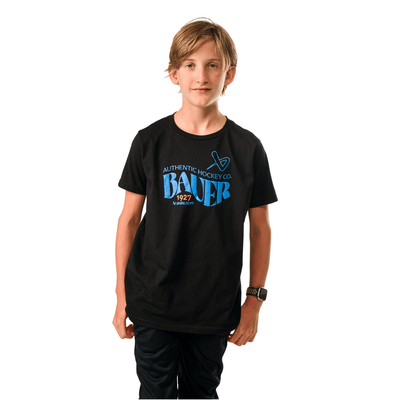 Bauer 1927 Graphic Youth Shortsleeve Shirt - Black - TheHockeyShop.com
