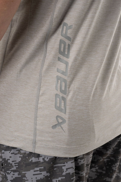Bauer FLC Tech Shortsleeve Shirt - Light Grey - TheHockeyShop.com