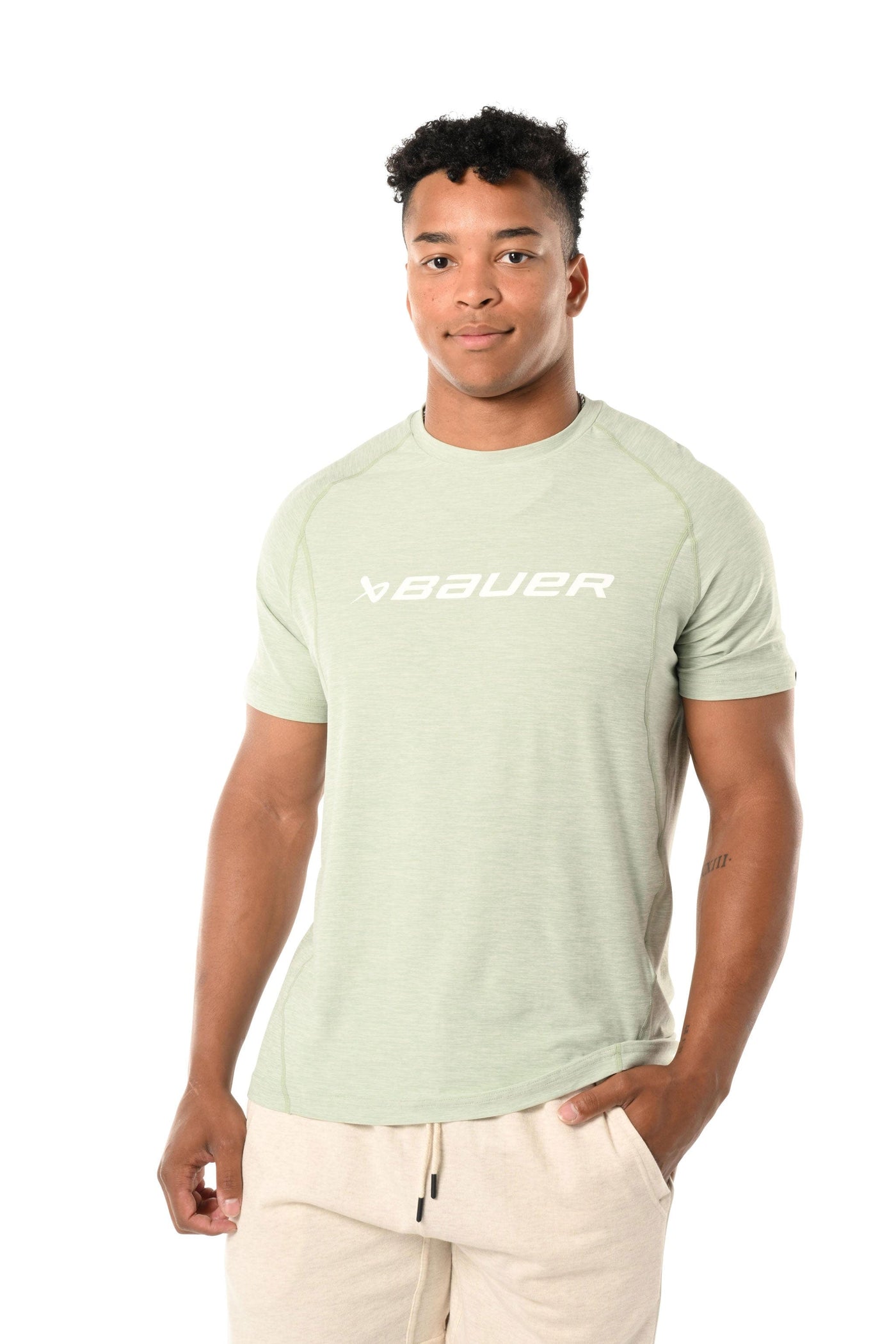 Bauer FLC Training Mens Shortsleeve Shirt - Mint - The Hockey Shop Source For Sports