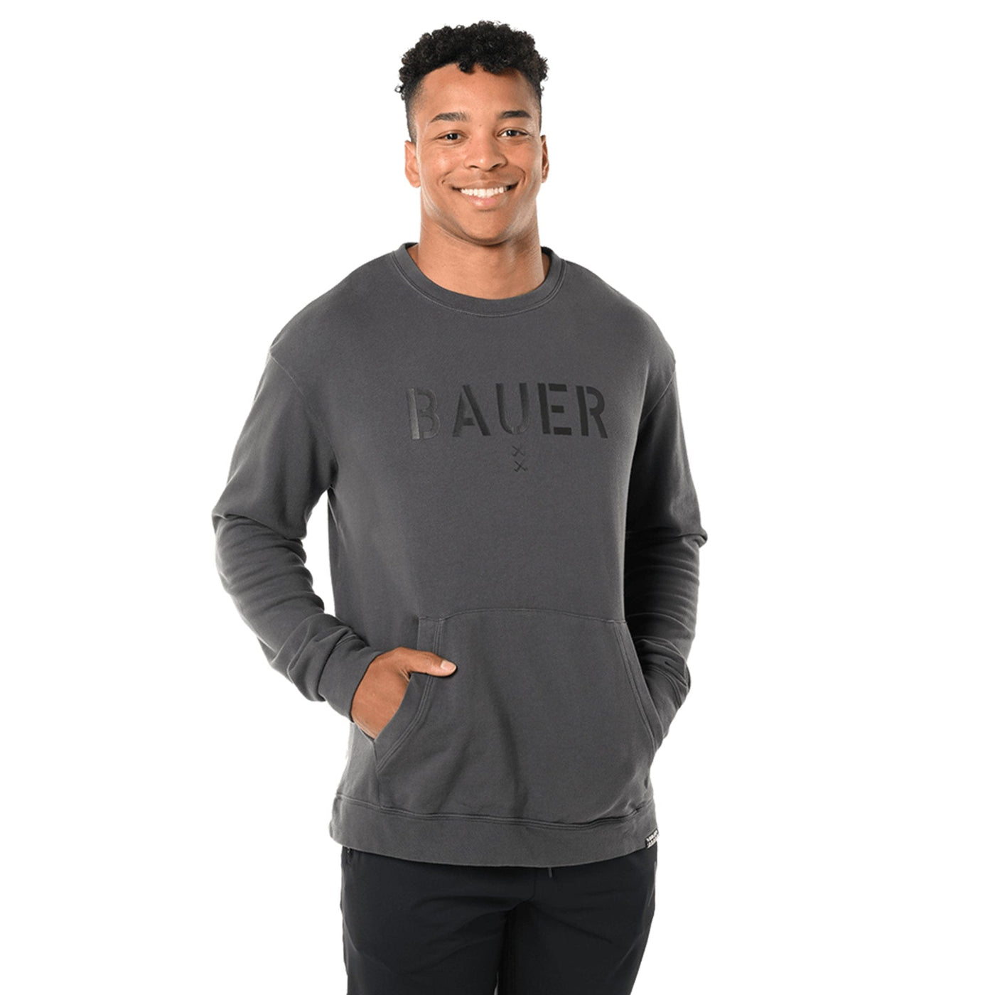 Bauer Fragment Mens Crew Shirt - Grey - The Hockey Shop Source For Sports