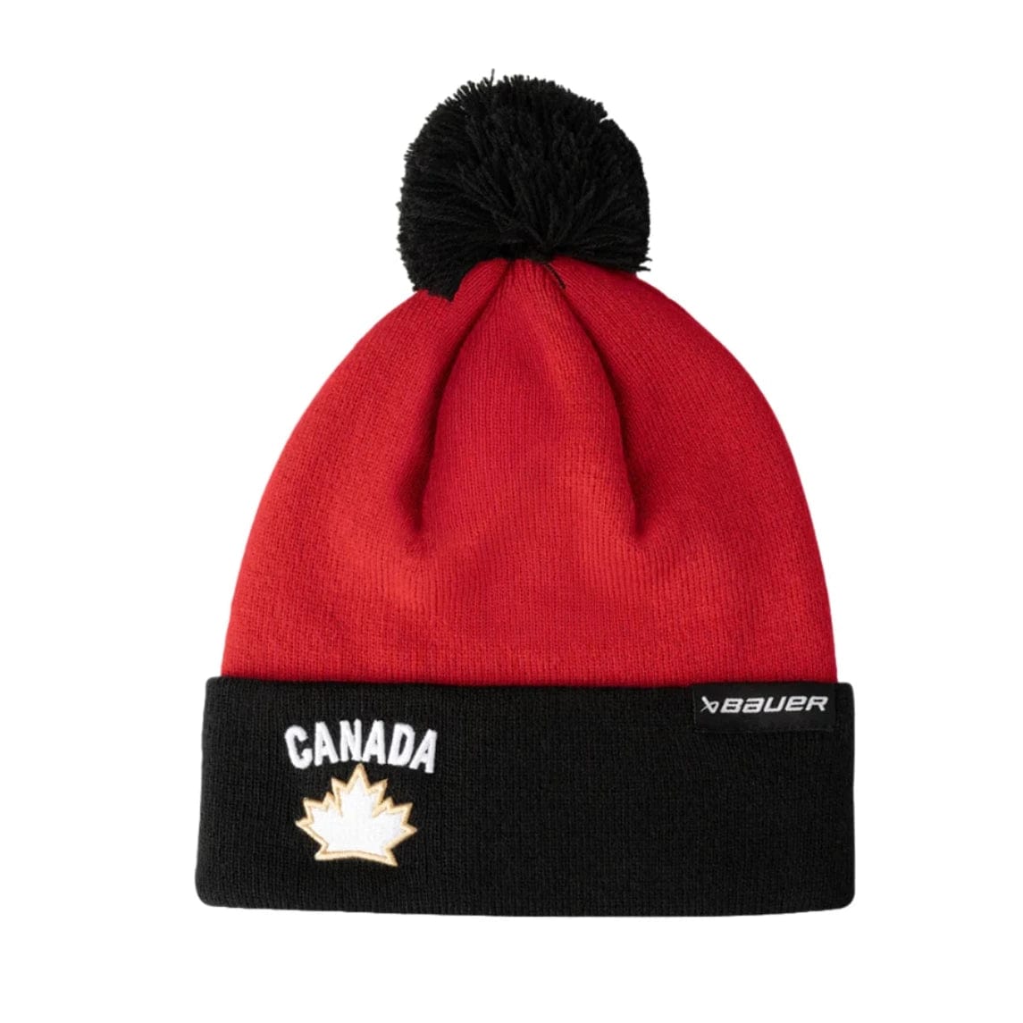 Bauer Hockey Canada TwoTone Pom Knit Toque - Grey / Red - TheHockeyShop.com