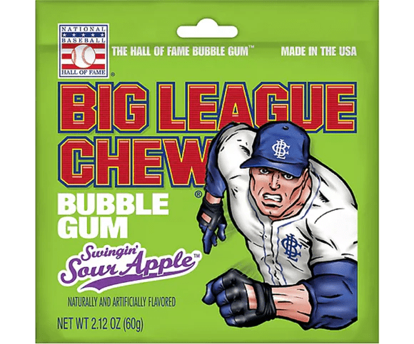 Big League Chew Sour Apple Bubble Gum - TheHockeyShop.com