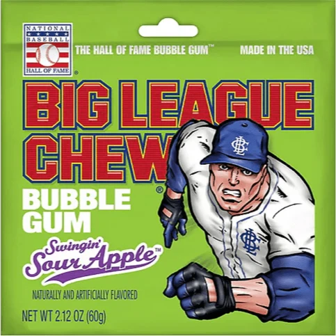 Big League Chew Sour Apple Bubble Gum - TheHockeyShop.com