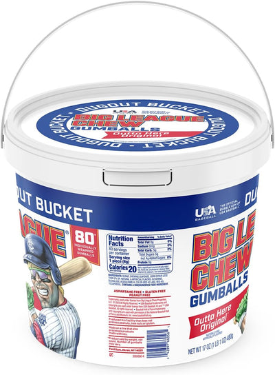 Big League Chew 80ct Bucket Original Bubble Gum - TheHockeyShop.com
